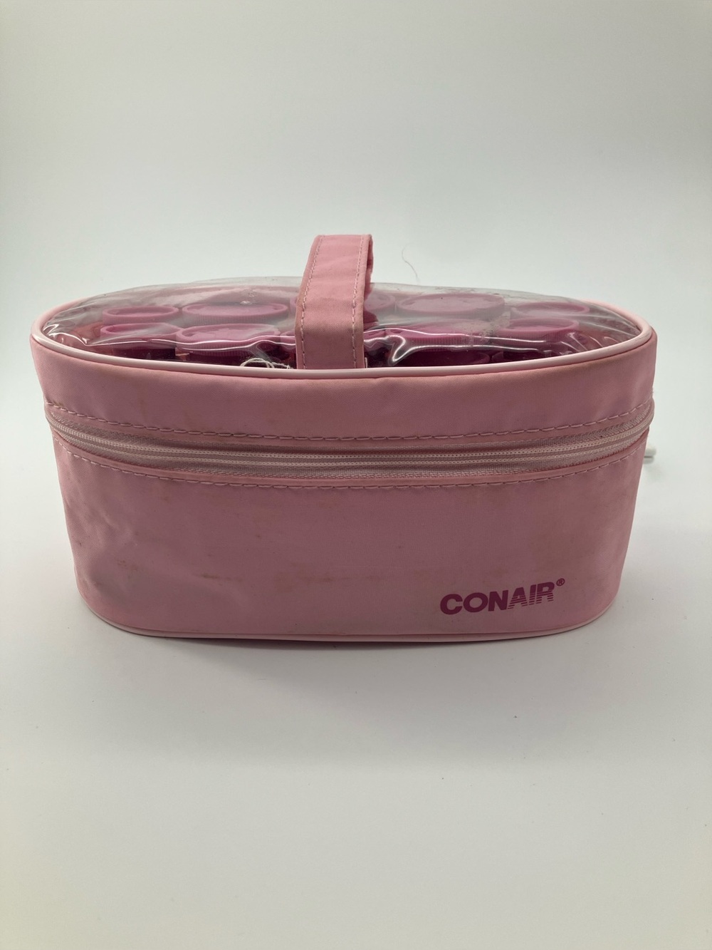 Conair Pink Instant Heat Compact Travel Hot Rollers Set With Wire Clips Case